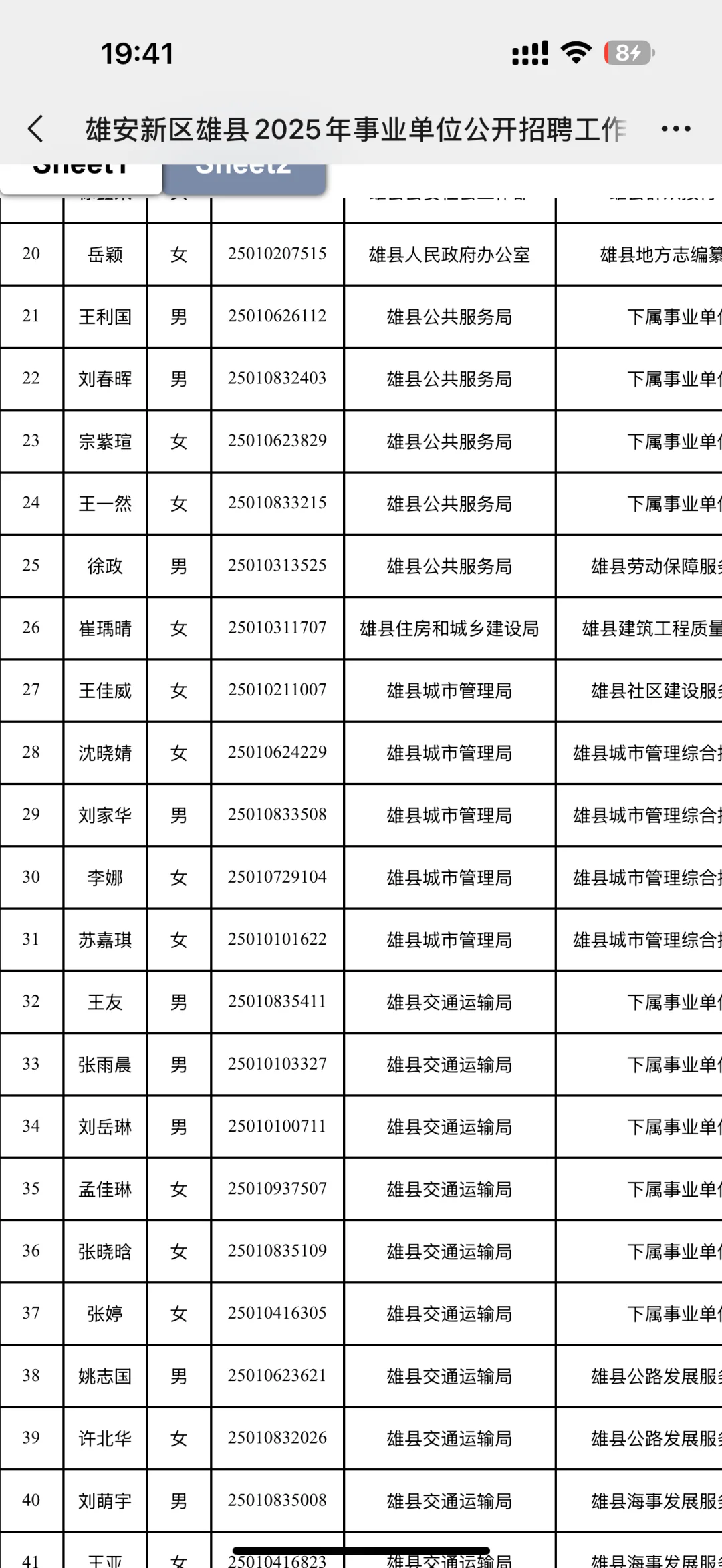 雄安新区雄县2025年事业编公示名单