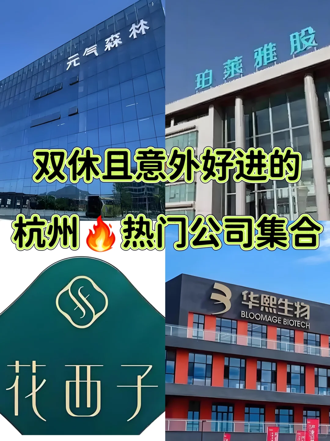 杭州🔥双休且意外好进的公司集合