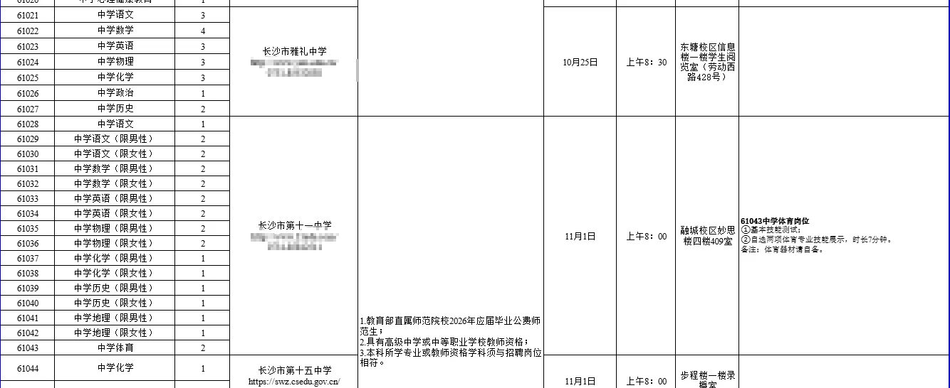 大招聘！有编！长沙市教育局招教职工662人