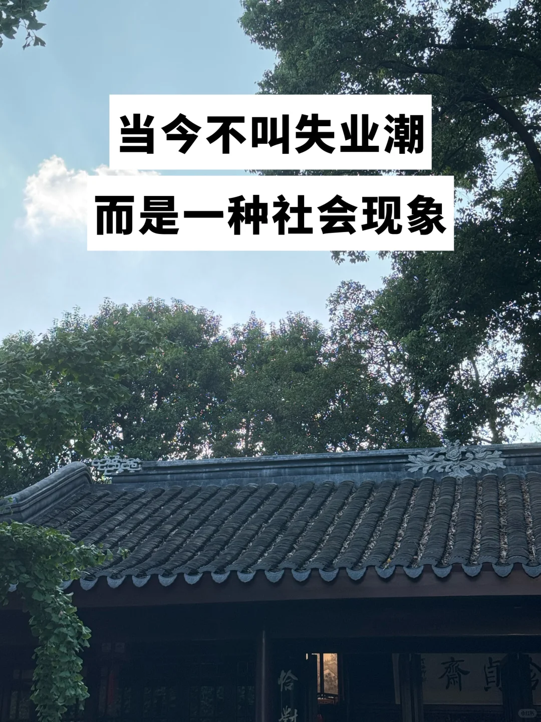 要清楚当今不叫失业潮，而是一种社会现象