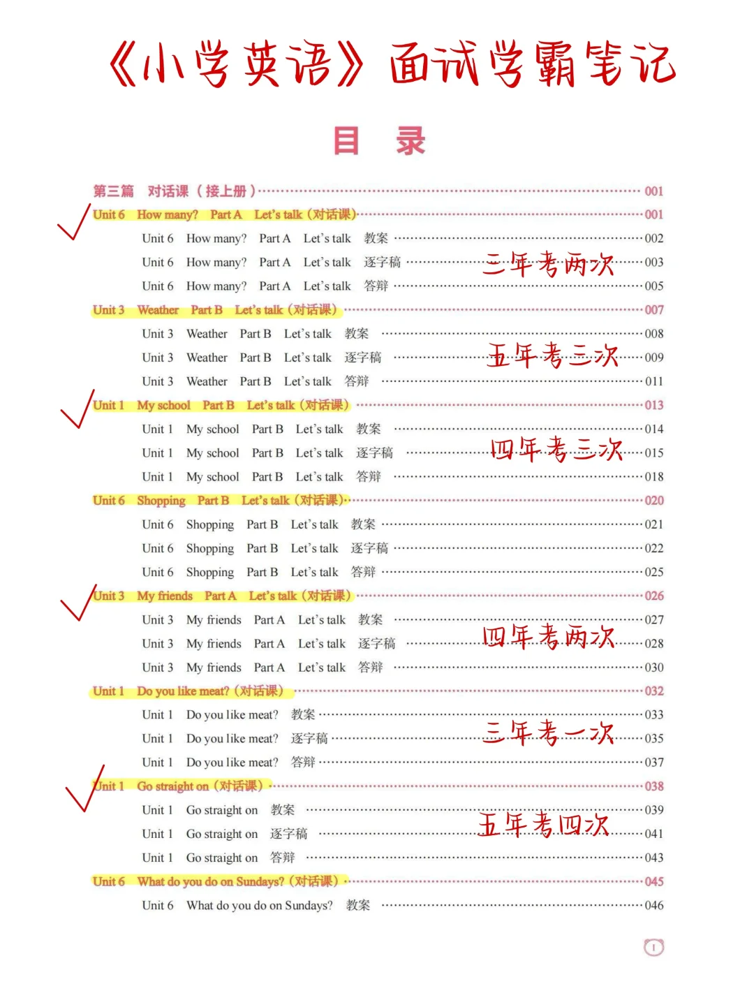 狠狠背！小学英语教资面试，就从这里抽！
