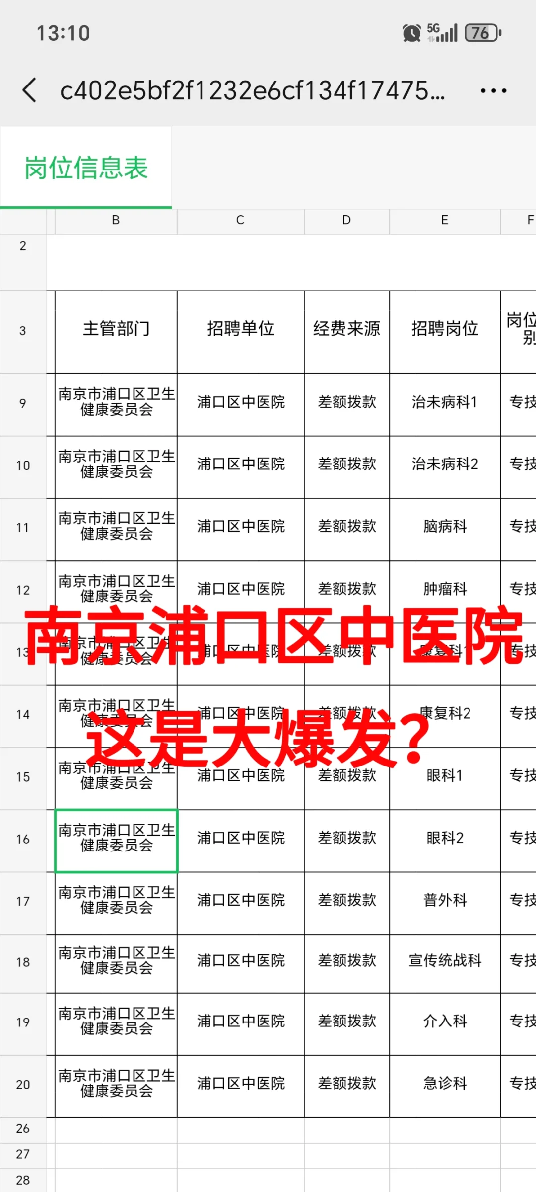 南京浦口区中医院😂这是大爆发？