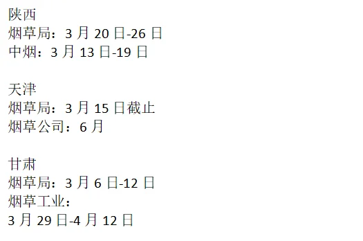 历年各省烟草报名时间概览❗️