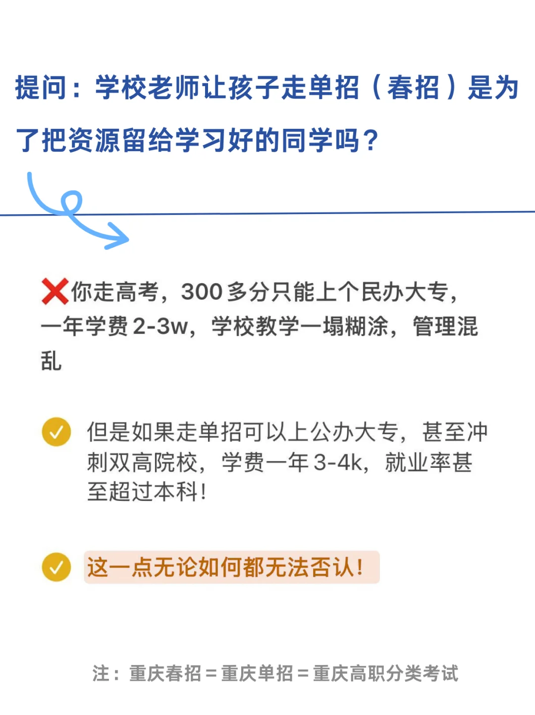 重庆单招谁走谁后悔?