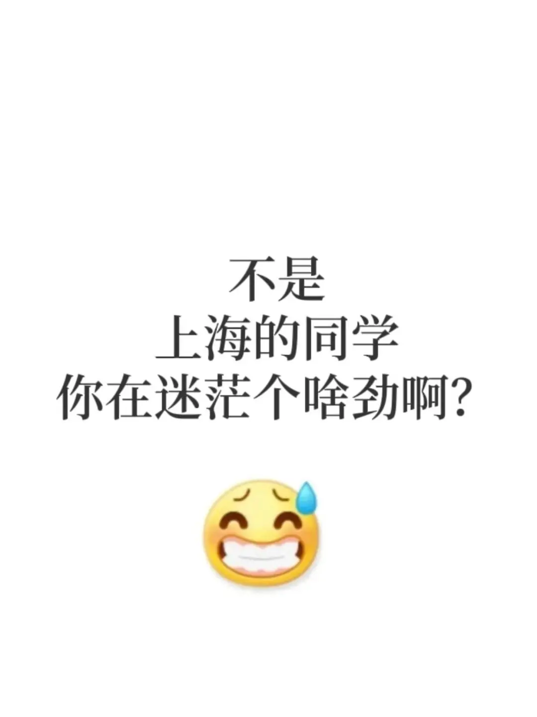 不是，上海的同学你在迷茫个啥劲啊？