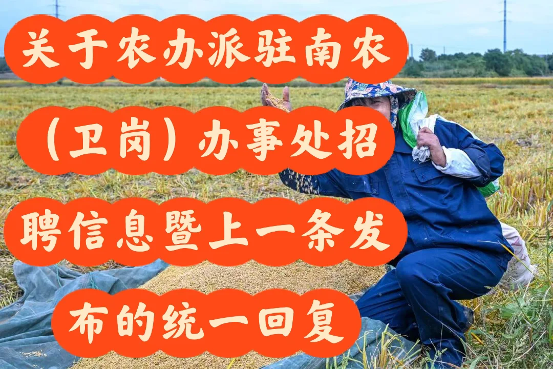 关于南农办事处招聘信息的统一回复