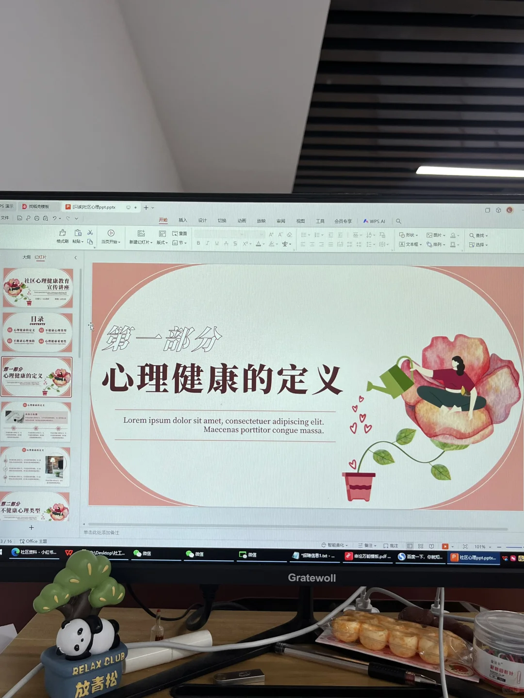 没想到社区心理讲座ppt模版居然这么好用！