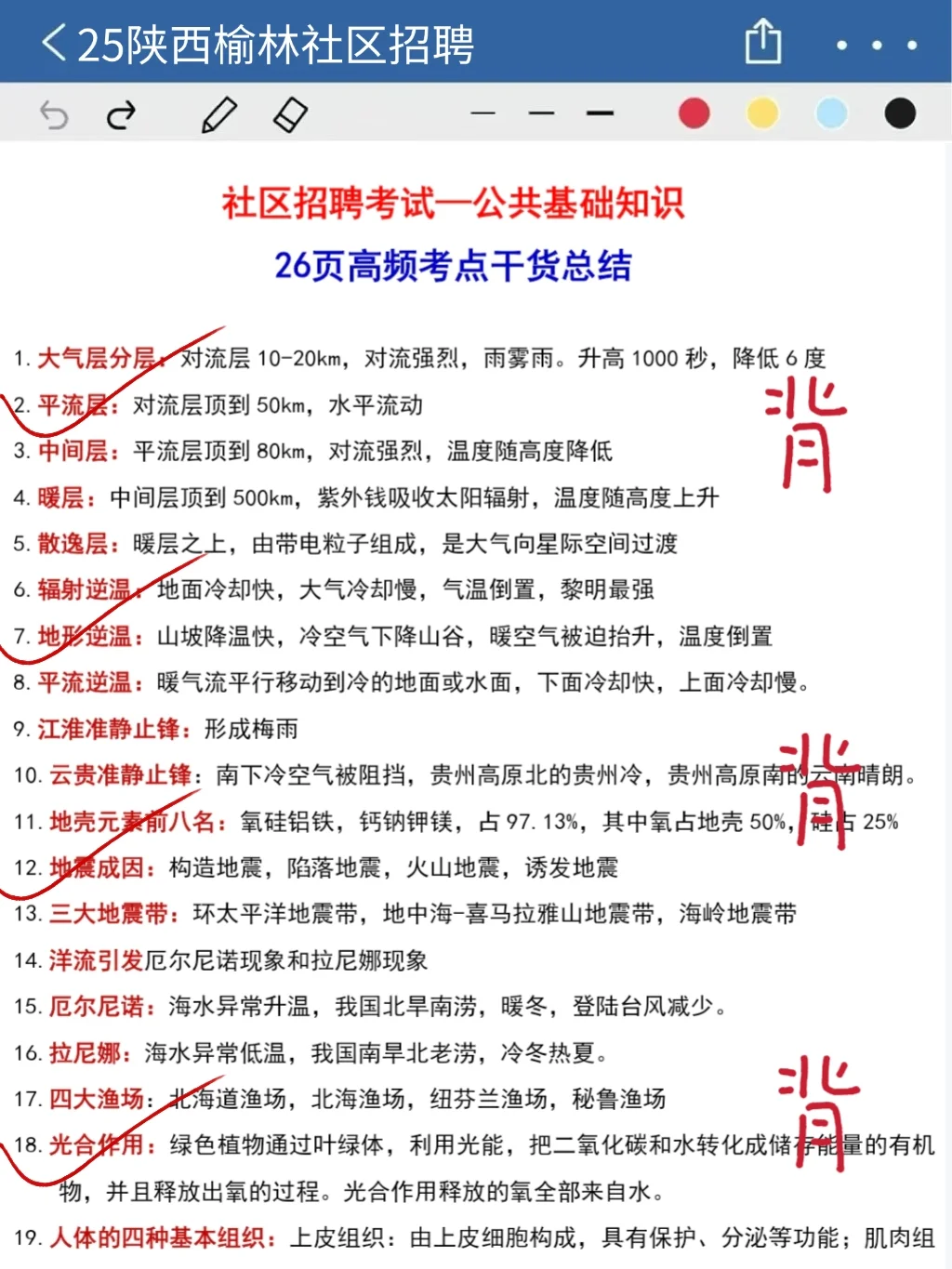 陕西榆林社区工作者，就这几页纸，熬夜背吧
