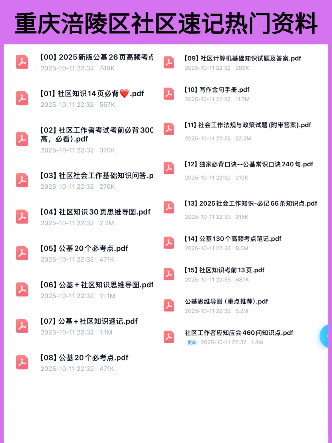 25重庆涪陵区社区工作者，能帮一个算一个