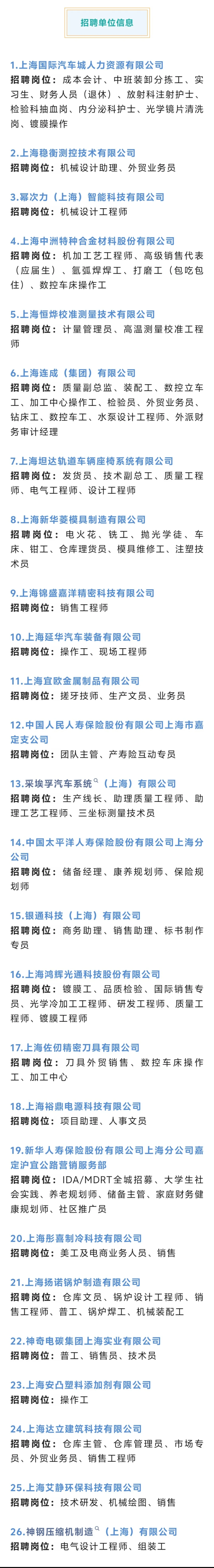 嘉定人才市场招聘会10.19