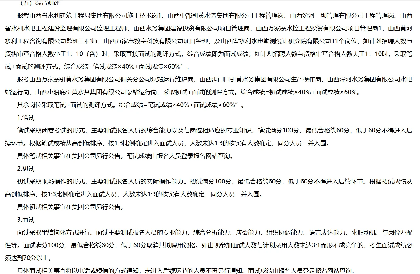 万家寨水务控股集团面向社会招聘147人，16