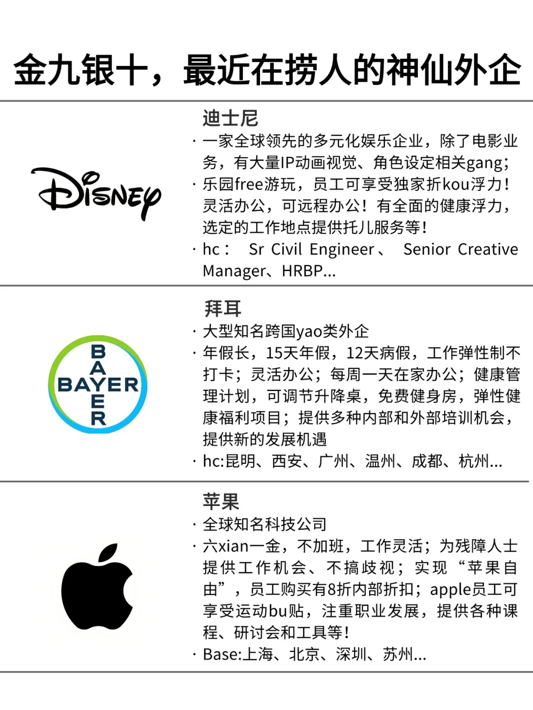 金九银十，近期放hc的神仙外企