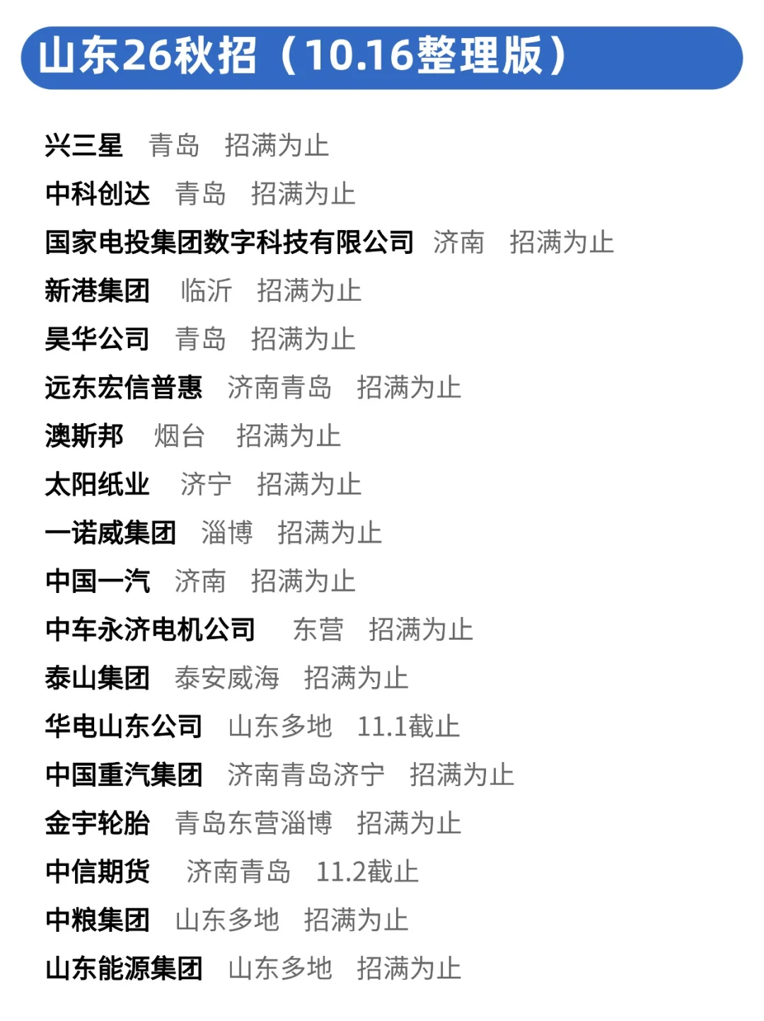 打算现在才投山东26秋招的进！👊
