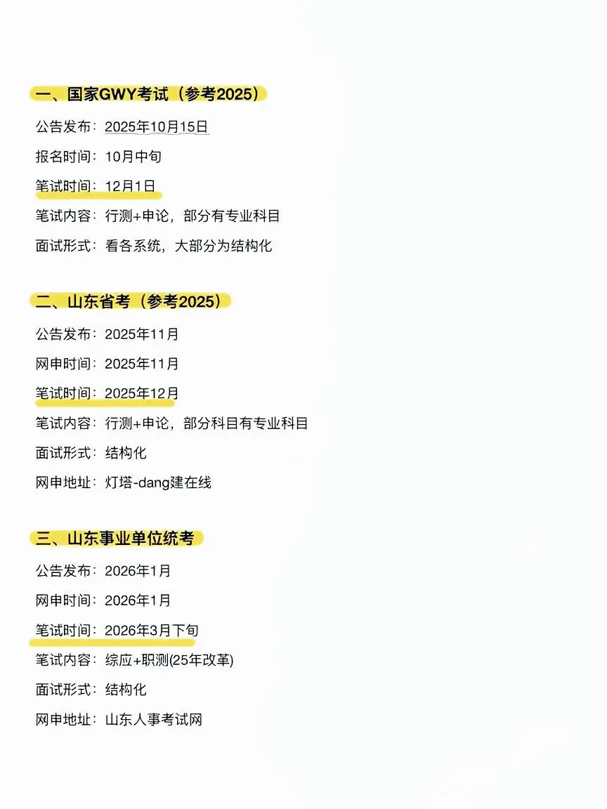 山东考生接下来的15次上岸机会！