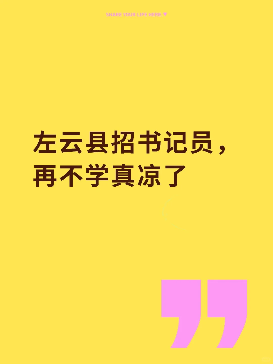 左云县招书记员，再不学真凉了