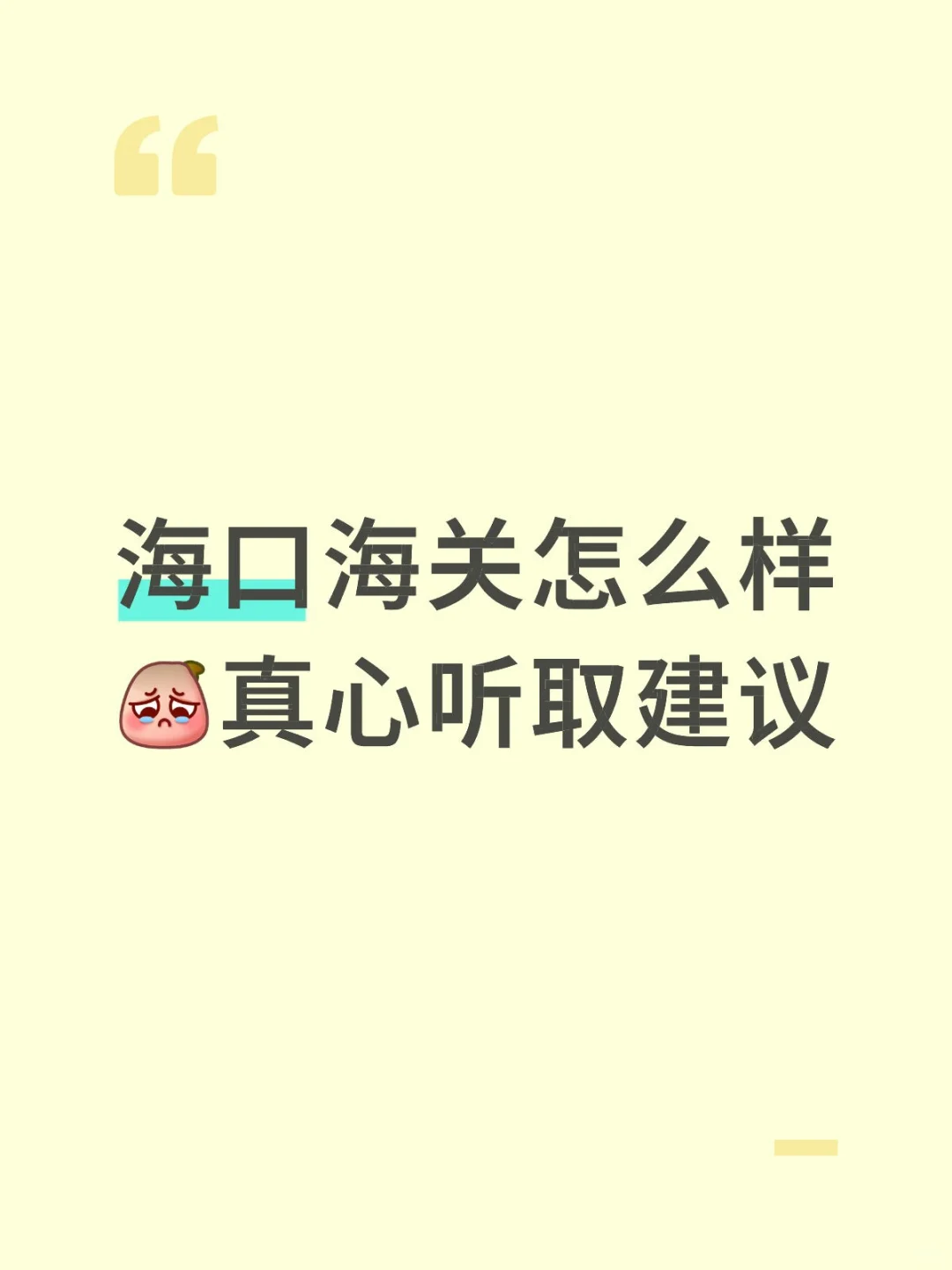 海口海关怎么样