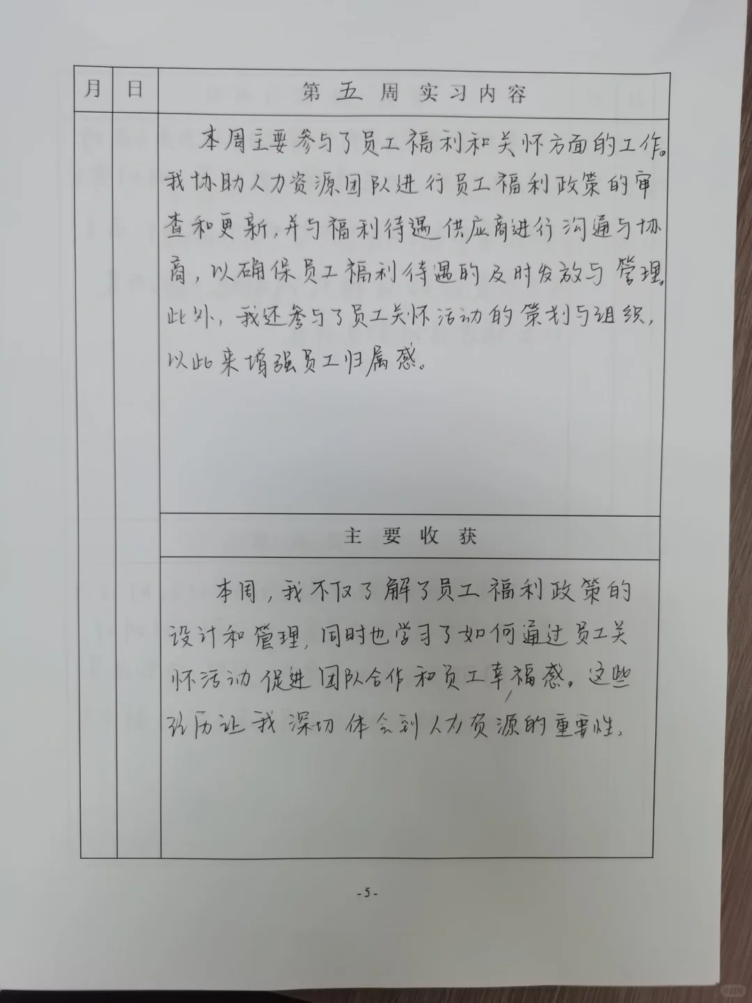 人力资源岗位实习记录
