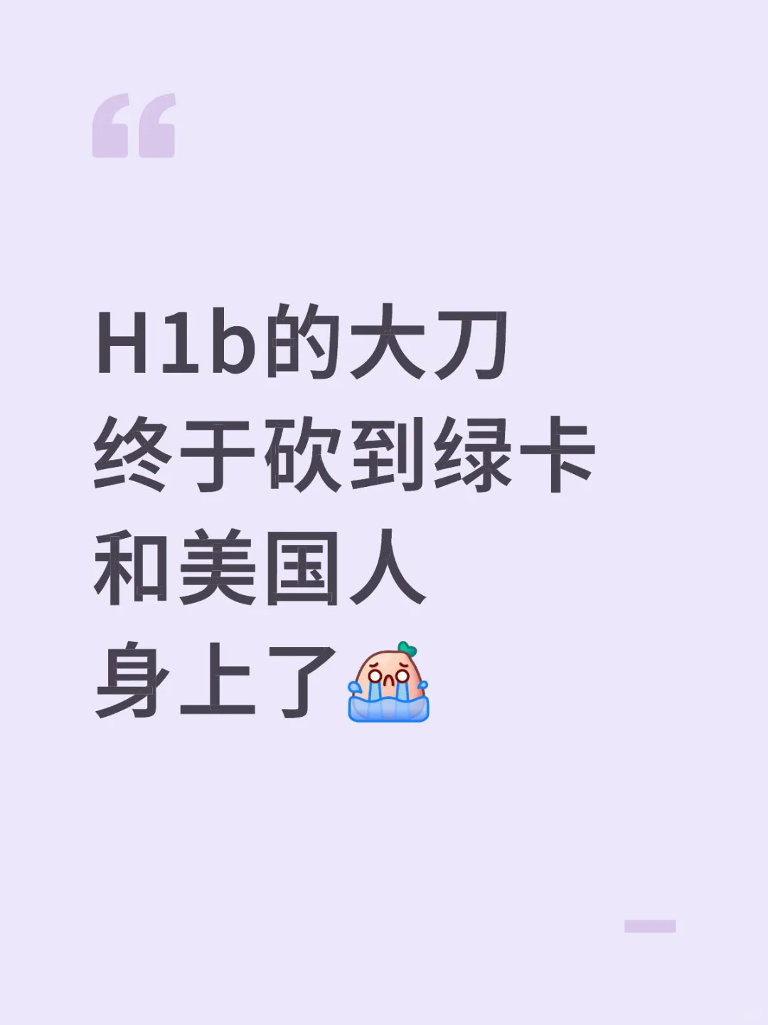H1b的大刀终于砍到美国人身上了
