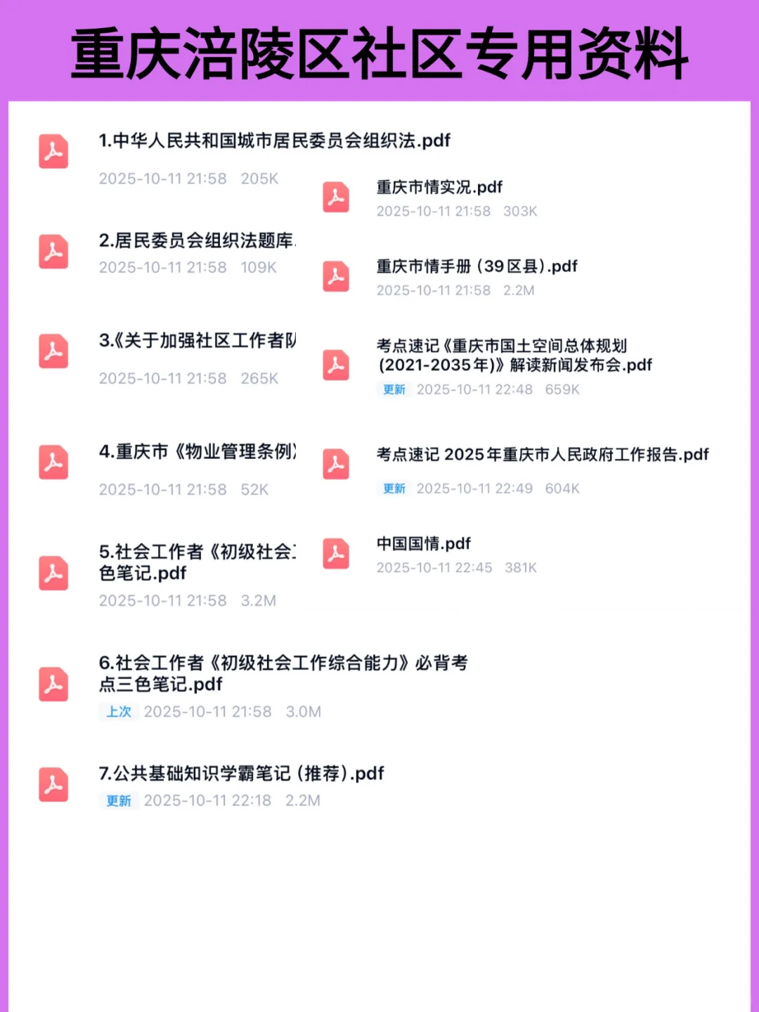25重庆涪陵区社区工作者，能帮一个算一个