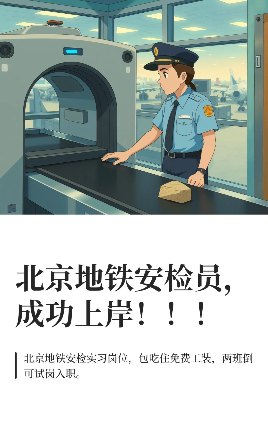 北京地铁安检员，成功上岸！！！