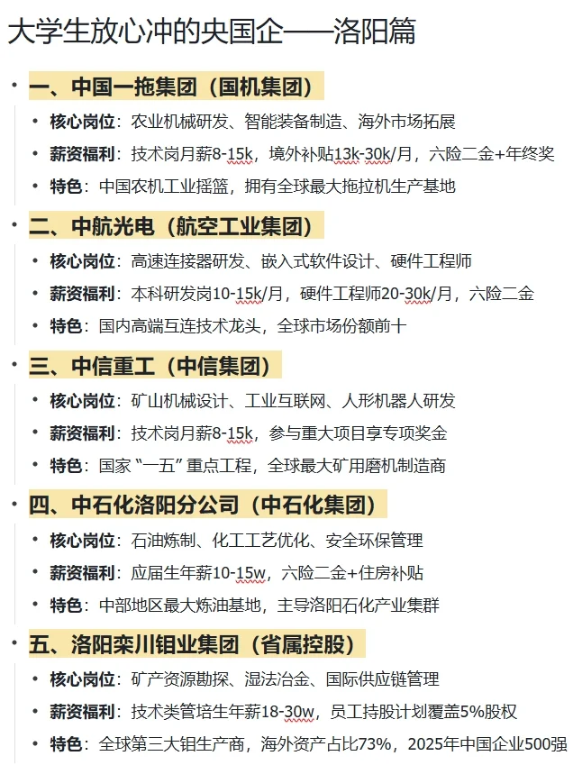 大学生放心冲的央国企——洛阳篇