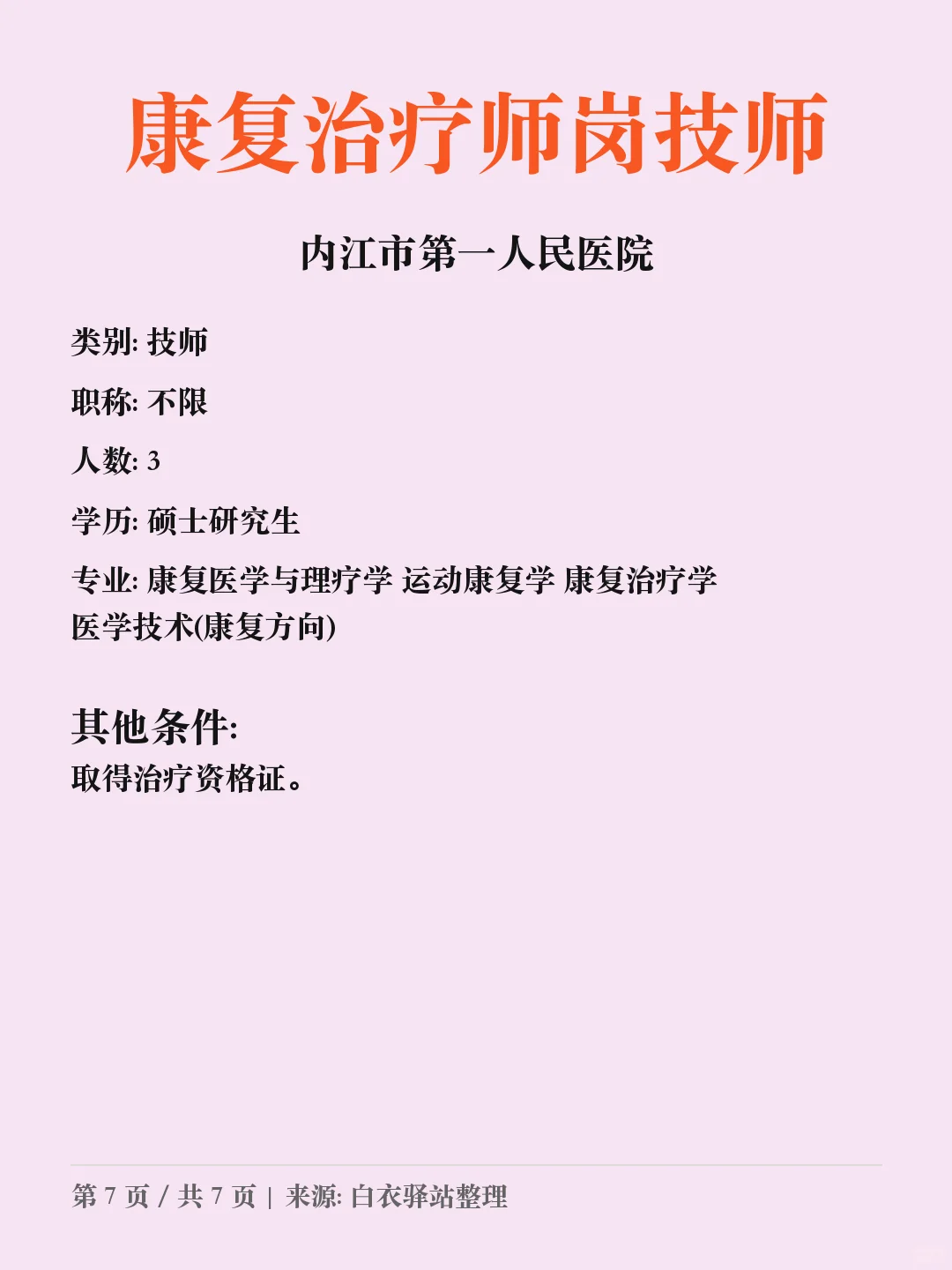 内江市第一人民医院招聘
