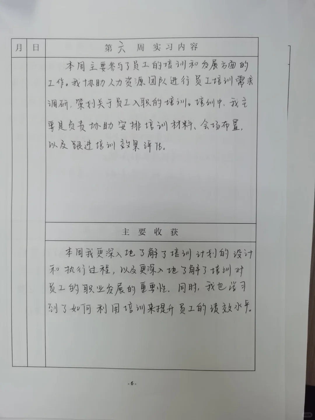 人力资源岗位实习记录