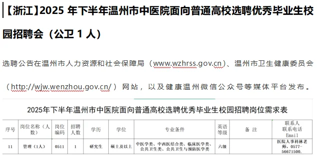 公卫招聘——第30期-2025.10.15