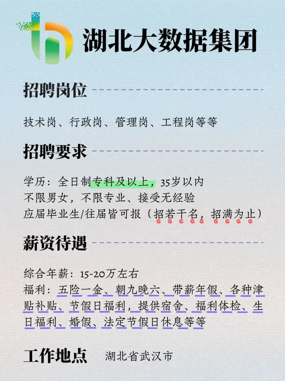 湖北大数据集团，有同学愿意来吗！速投！