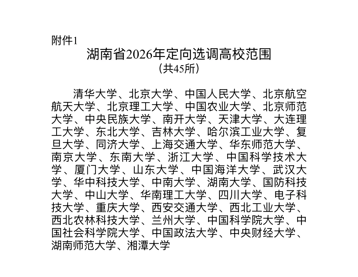 湖南选调生变了！看看定向选聘有没有你学校
