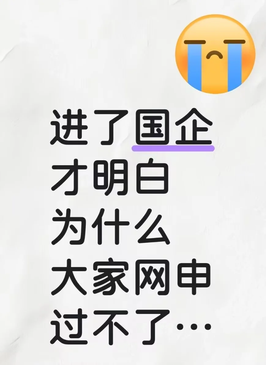 进了国企才明白为什么大家网申过不了...