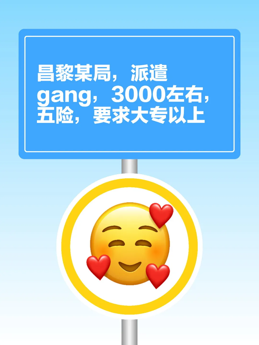 昌黎某局，3000+五险，大专以上