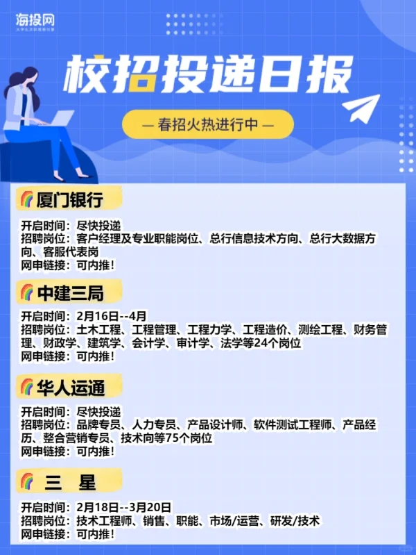 吐血整理2022春招投递企业 | 21-23届都能投