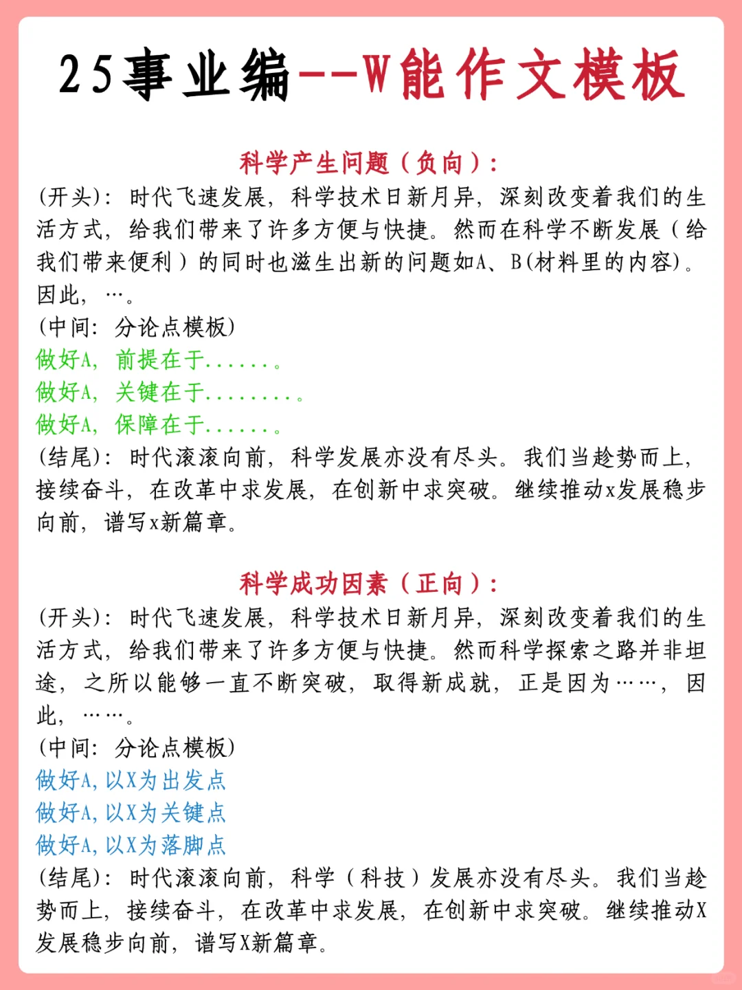 10.25事业编B类，作文预侧就这5篇，抓紧背