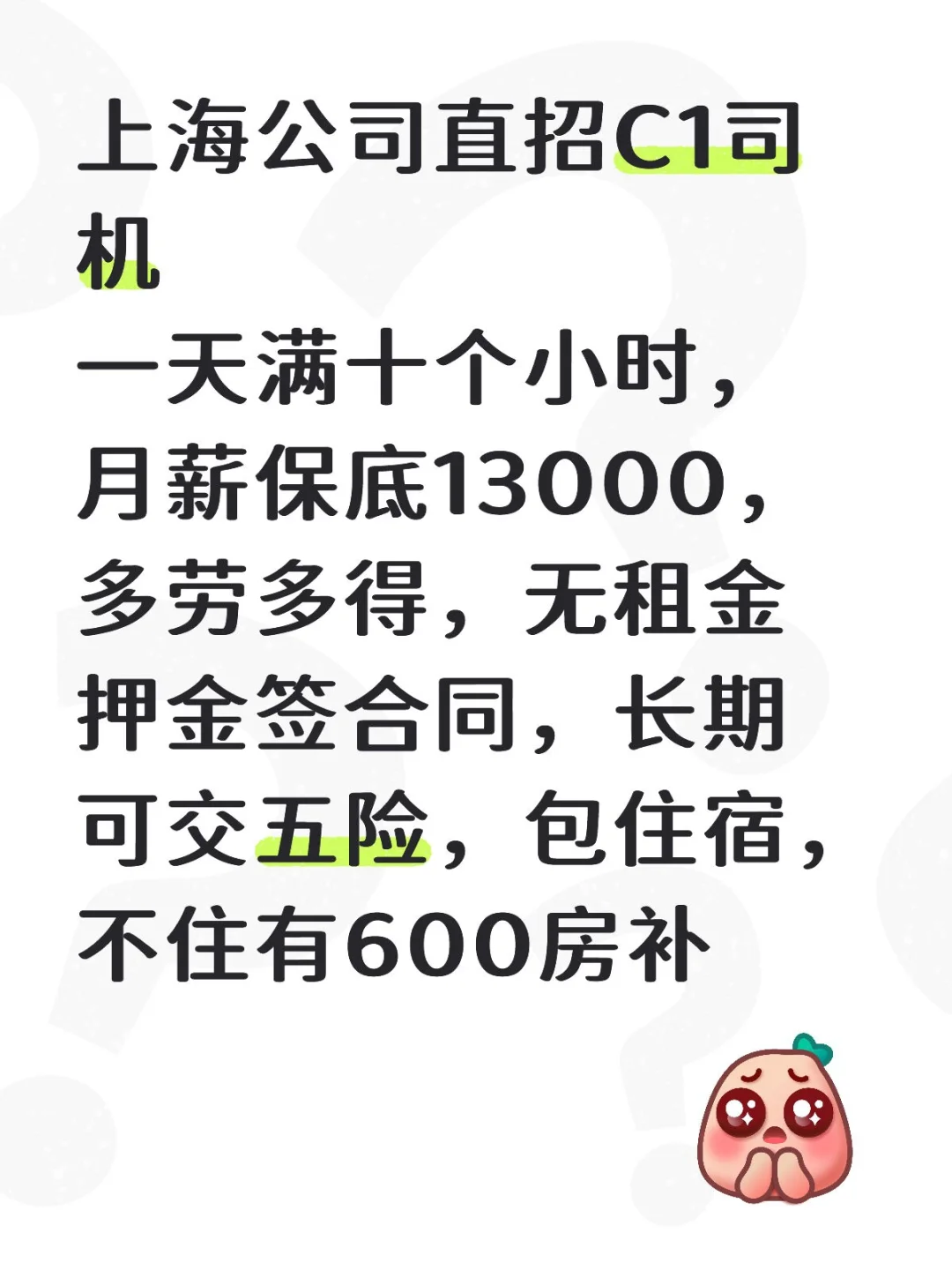 上海公司直招小车司机