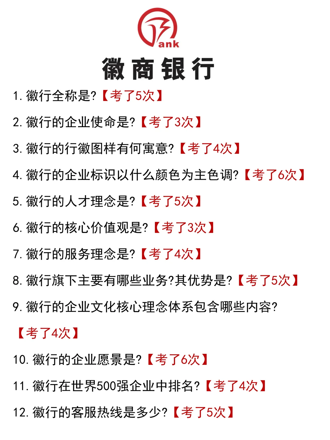 10.21徽商银行笔试，就这5套卷，直接背！