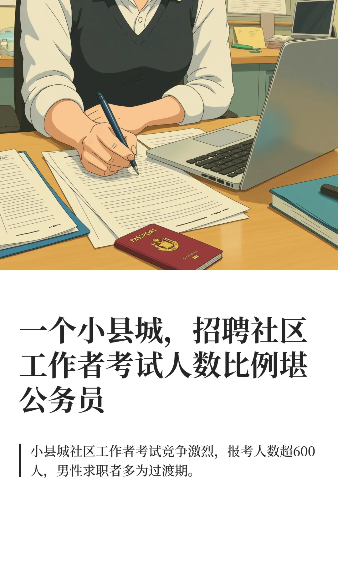 一个小县城，招聘社区工作者考试人数比例堪