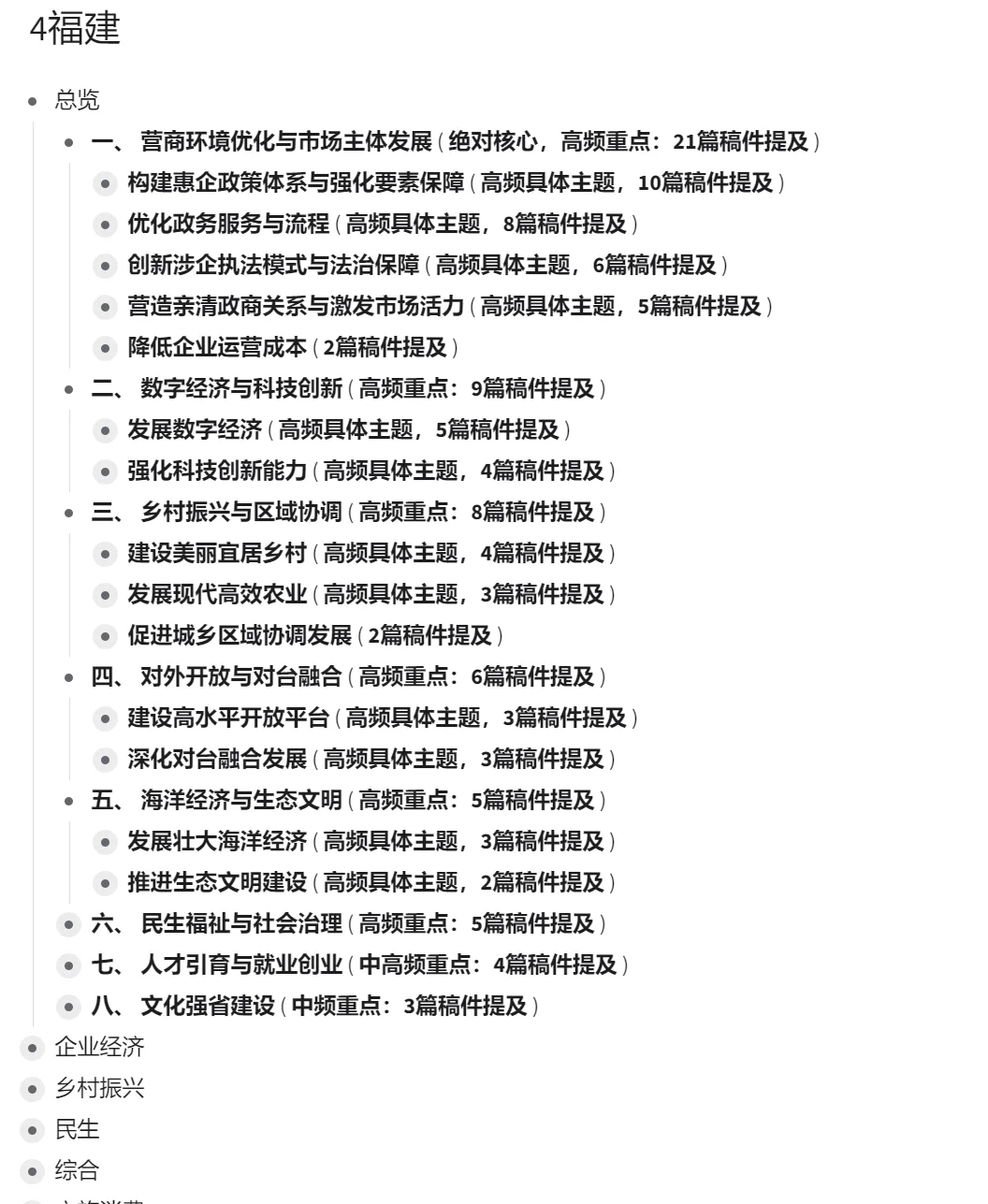 福建今年的重点和特色工作