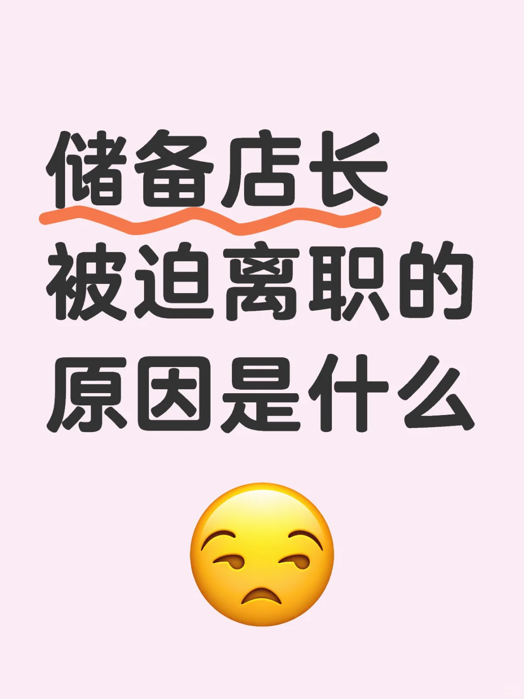 储备店长两个月不到离职原因