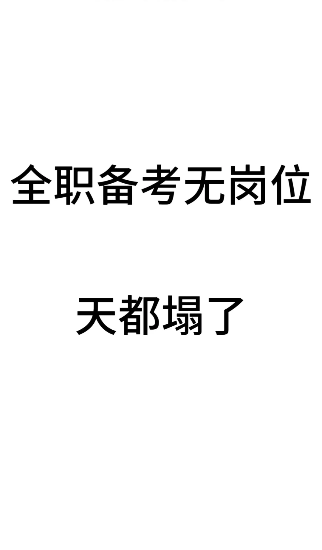 全职备考无岗位 天都塌了