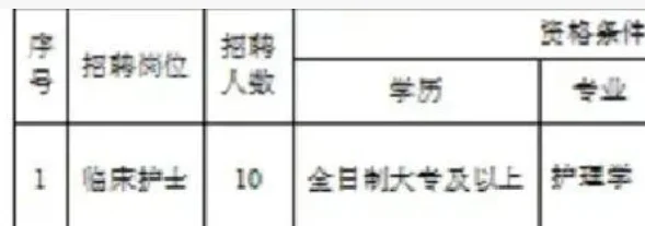 县人民医院招护士10人