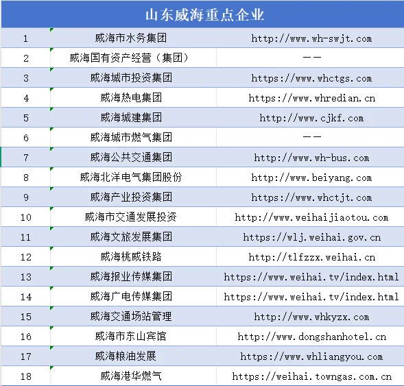 山东国企名录