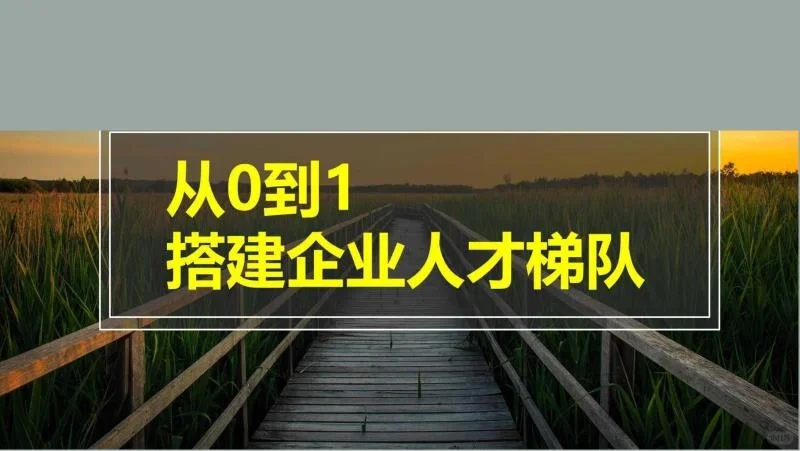 如何从0-1搭建企业人才梯队！✅