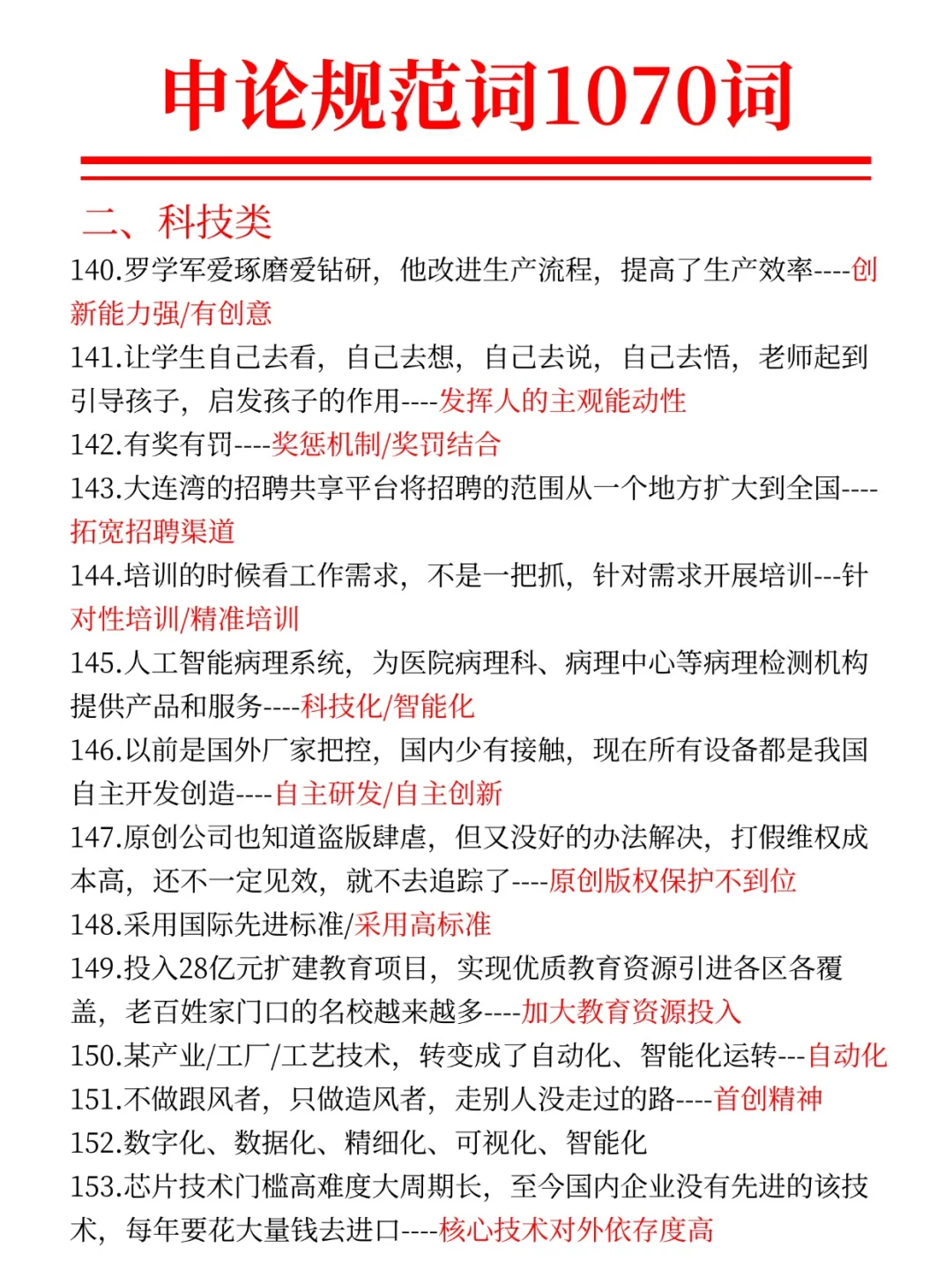 申论有救了！7天背完规范词，保底85分
