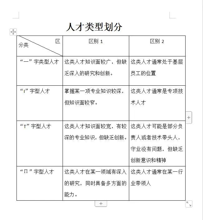 人才类型划分