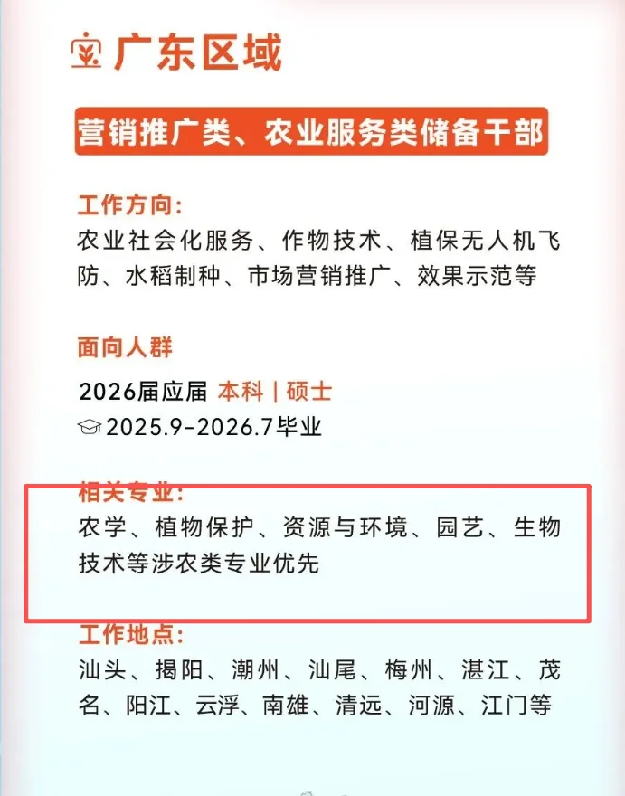 农学就业|一些招聘信息