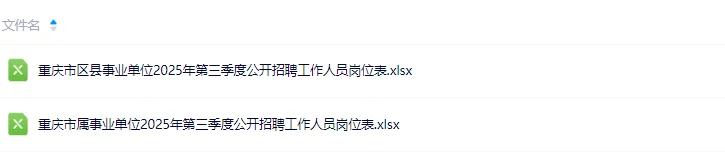 2025下半年重庆市直事业单位招聘职位表