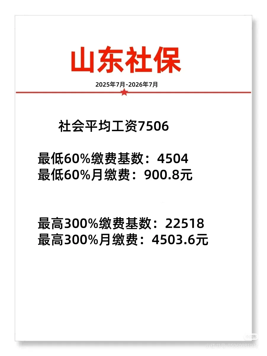 山东省烟台市社保缴费基数调整