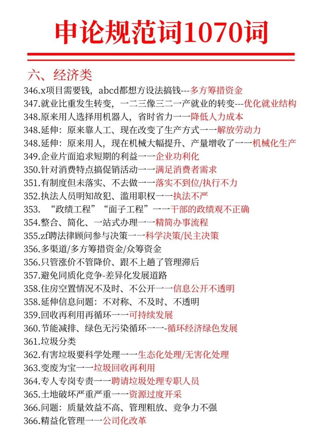 申论有救了！7天背完规范词，保底85分