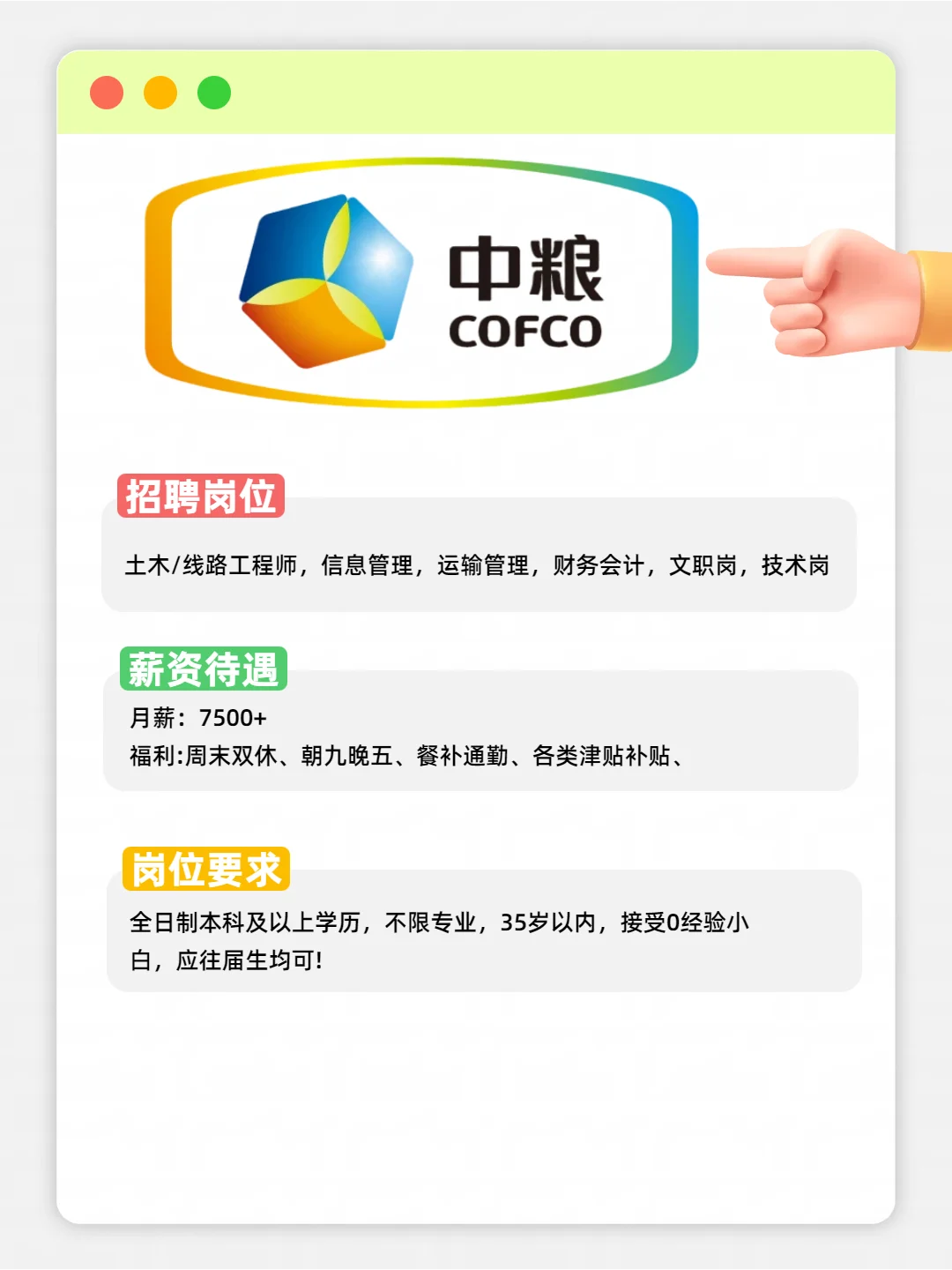 中粮集团2026年扩招计划！